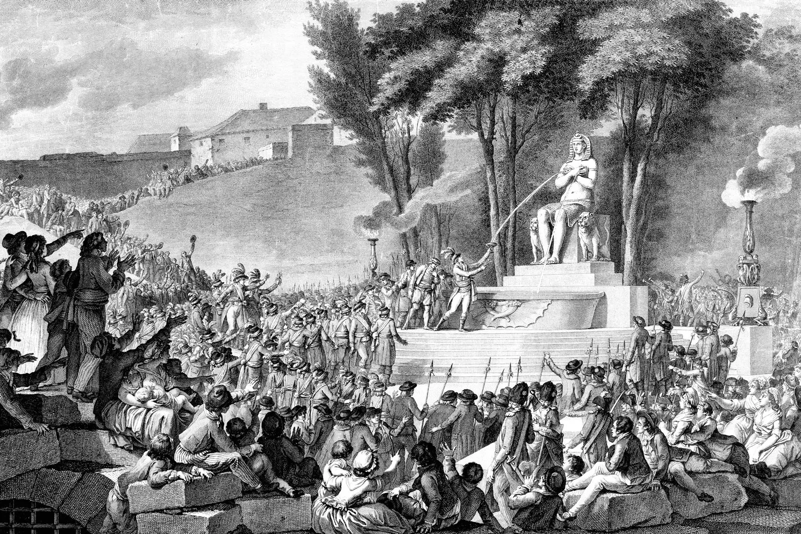 In 1793 the ancient Egyptian goddess Isis returned to Paris, with the French Revolution, as a fontain Place de la Bastille