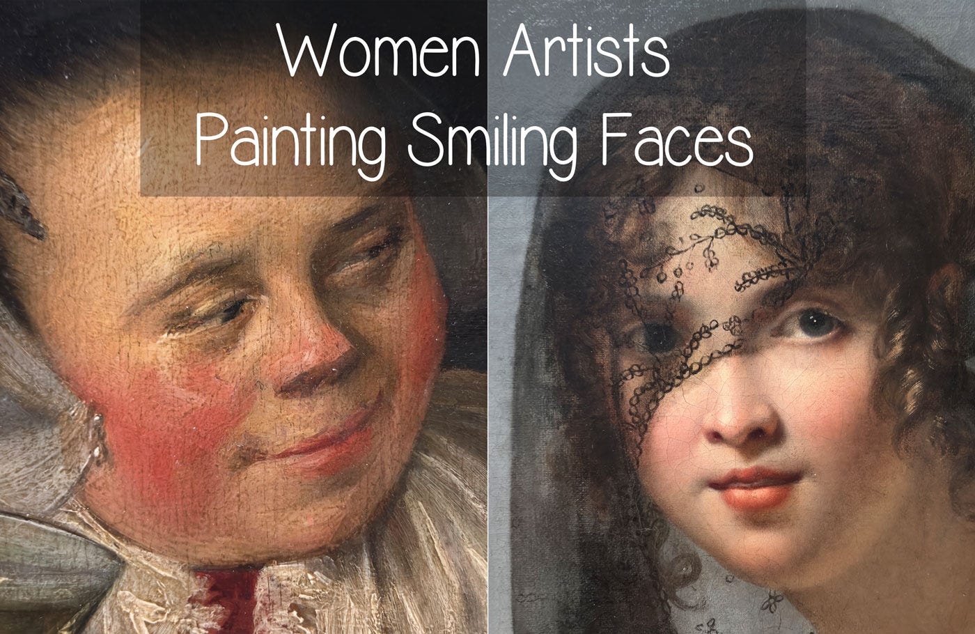 Women Artists Painting Smiling Faces In the Louvre